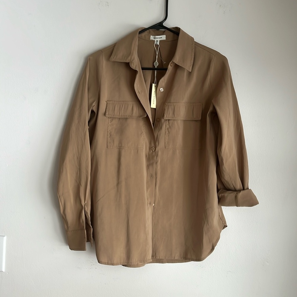 NWT MAX STUDIO Womens Blouse Pocket Shirt Top Tunic button down Rack